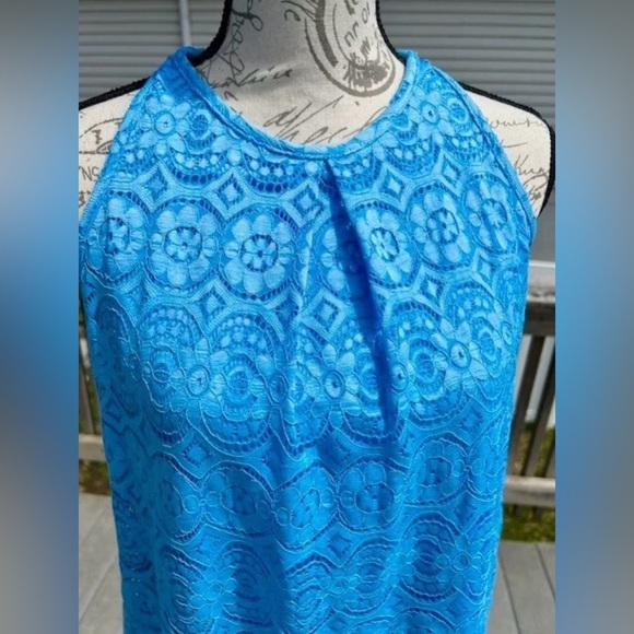 Speechless Sky Blue Scalloped Lace Yoke Shift Dress LIKE NEW CONDITION!​ - Picture 6 of 10